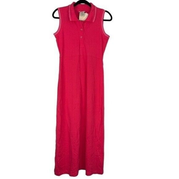 kmart y2k vintage EXPRESSIONS Pink Maxi Polo Dress Women’s Size Small - Picture 2 of 11